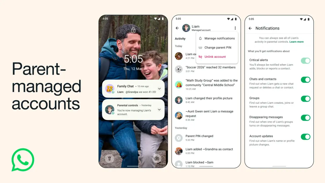 WhatsApp Launches Parental-Managed Accounts for Under-Teens