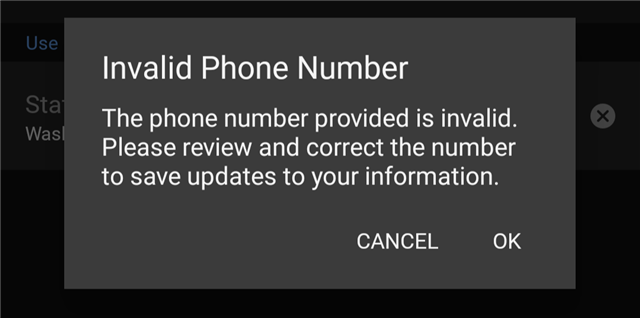 Vodafone Invalid Number Feature