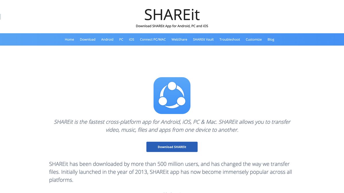SHAREit for PC, Android, and iPhone