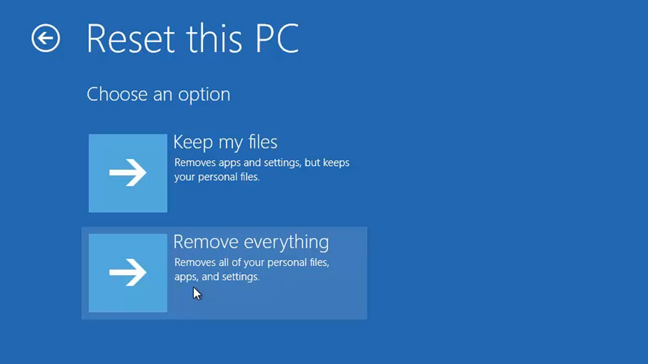Restore Windows 10 to Factory Settings