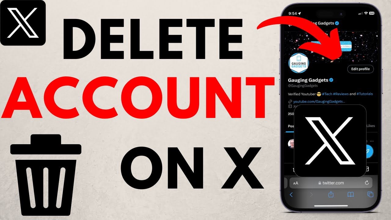 Delete Twitter X Account on iPhone