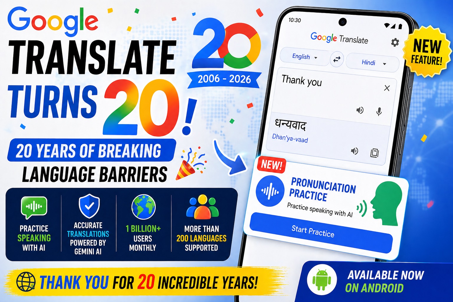 Google Translate Turns 20