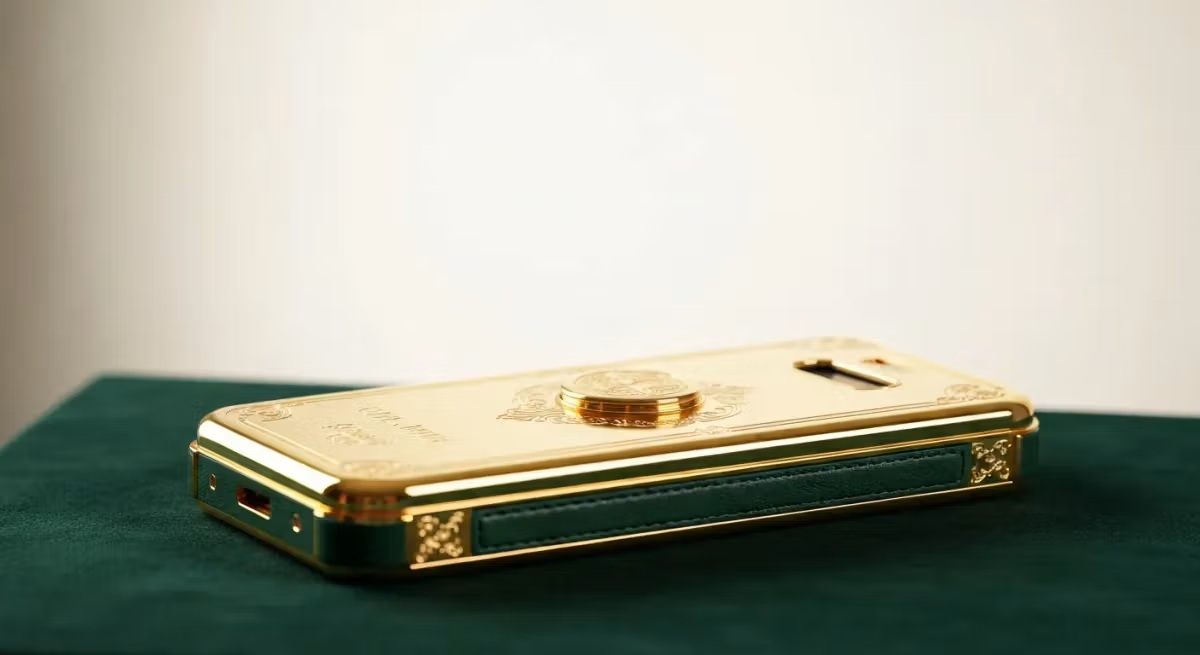 Web3 Phone With Luxury Calfskin and 18K Gold Armor