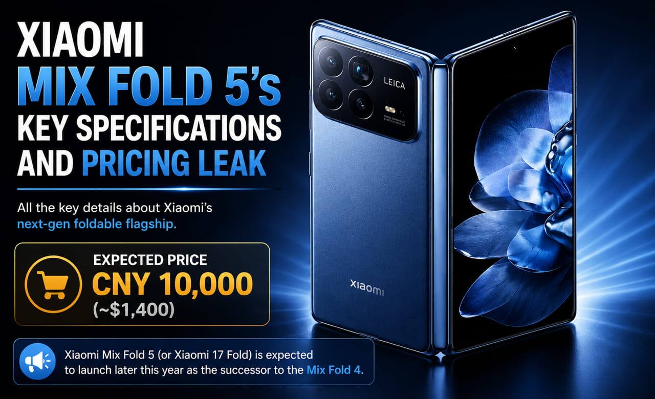 Xiaomi Mix Fold 5 موعد إطلاقه يتضح من شهادة اعتماد جديدة