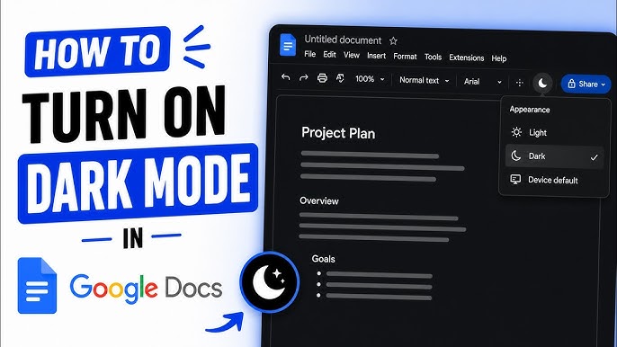 كيف تفعّل وضع الظلام في مستندات Google (Google Docs)